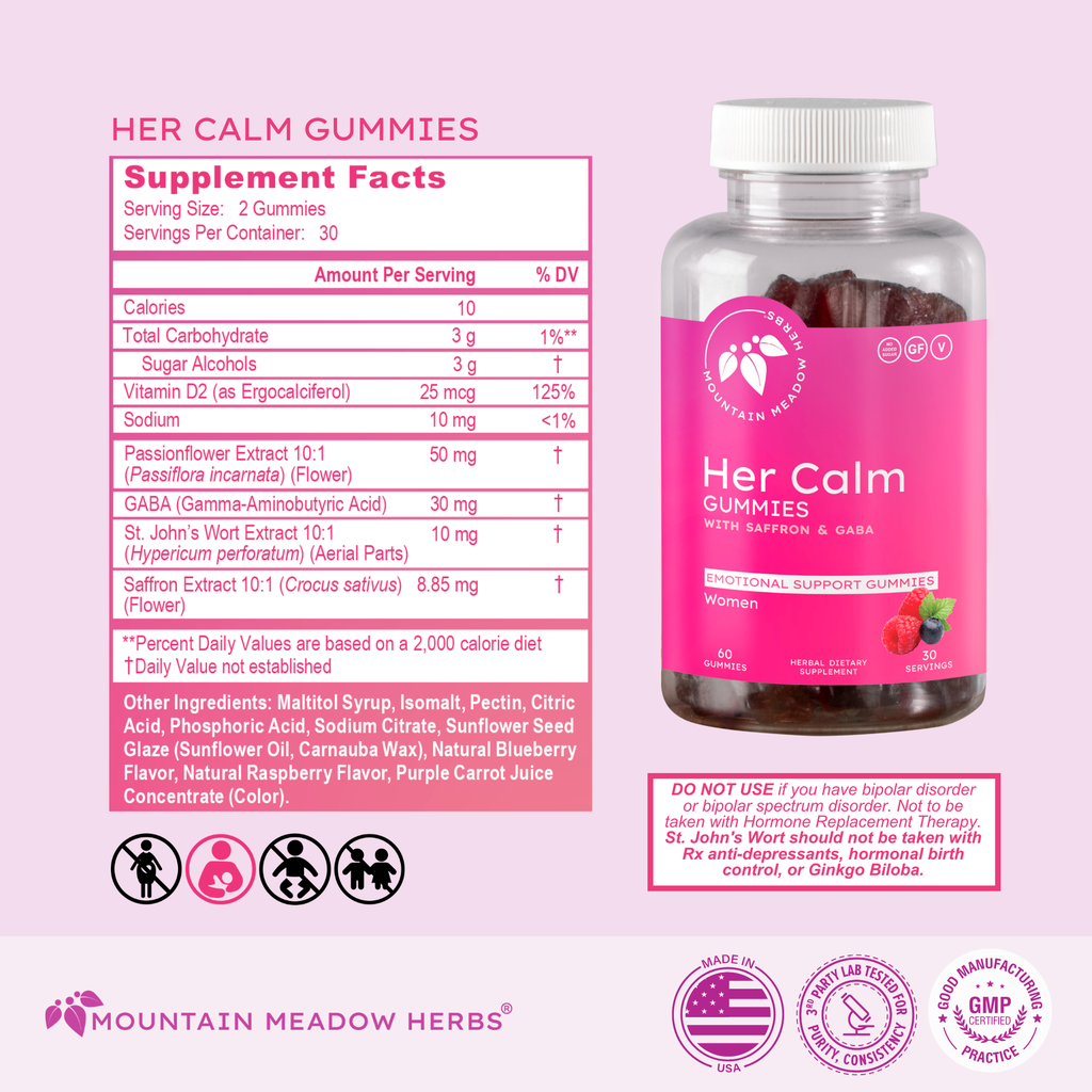 Her Calm Mood Gummies 60ct | Mountain Meadow Herbs